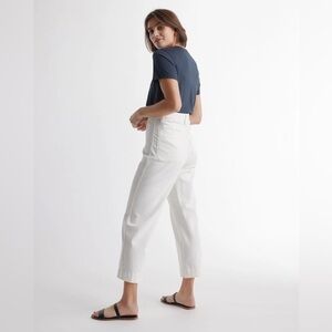 Quince Organic Stretch Cotton Twill Wide-Leg Crop Pants Size 27